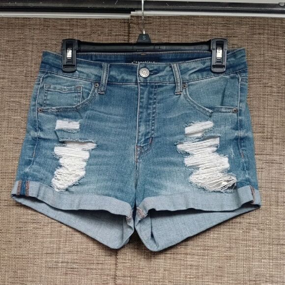 Aeropostale Light Blue Distressed Jean Shorts - Picture 1 of 5
